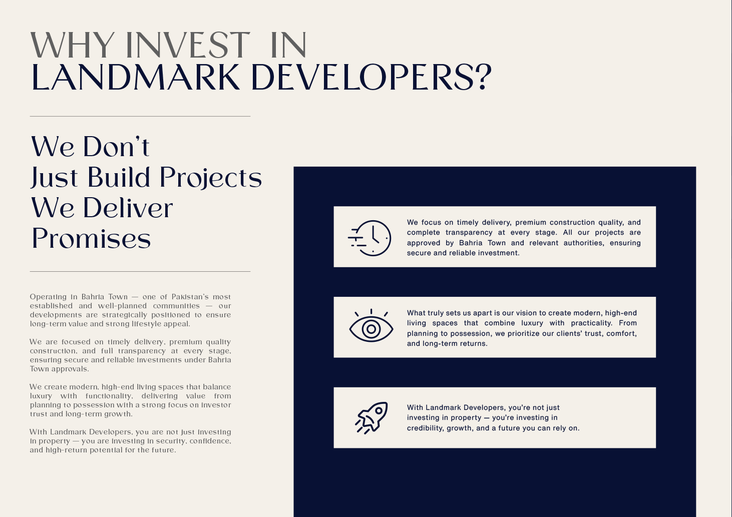 Landmark profile — Why Invest